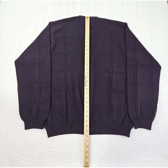 Izod Luxury Sport Blackberry Purple Chunky Cable Knit Sweater Men's XXL NWT NEW - Picture 13 of 16